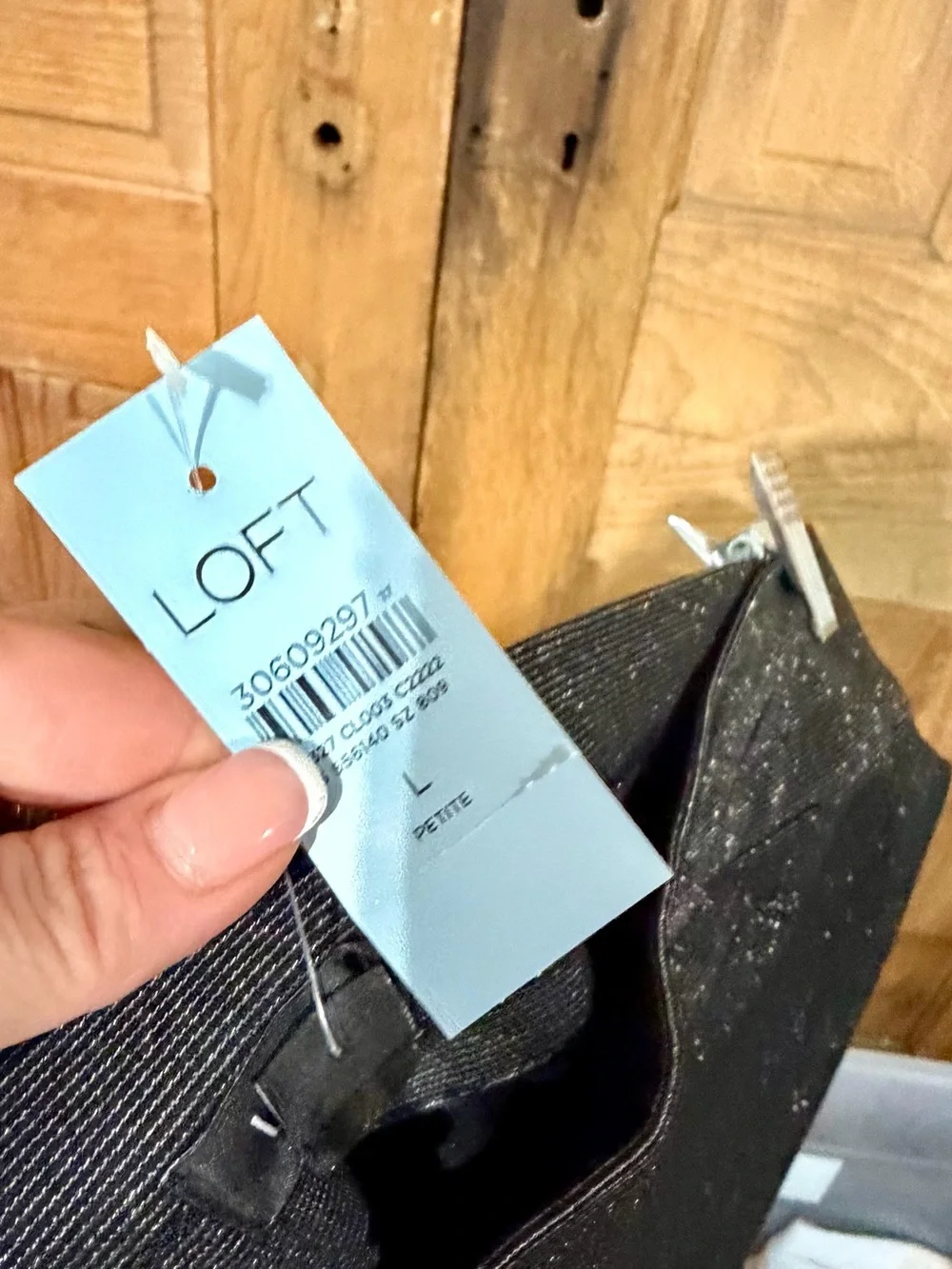 NWT LOFT – Gold Dust Crop Leggings – Black Metallic Shimmer – Sz. Large